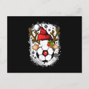 Cartes Pour Fêtes Annuelles Rennes de Noël de football avec chapeau de Père No