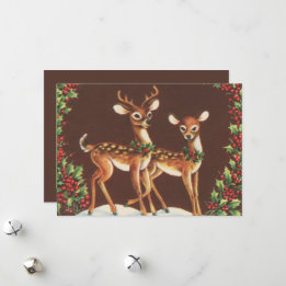 Cartes Pour Fêtes Annuelles Rennes de Noël rétro