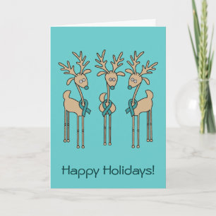 Cartes Pour Fêtes Annuelles Renouveau en ruban turquoise