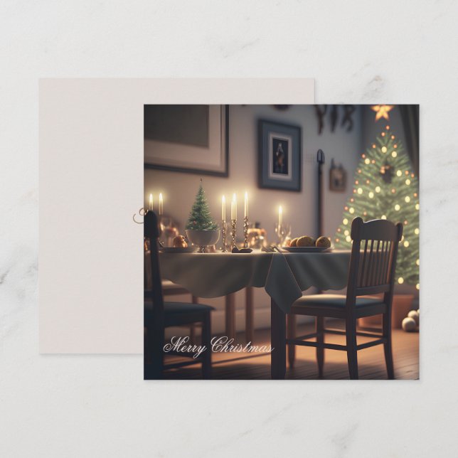 Cartes Pour Fêtes Annuelles repas de noël (Devant / Derrière)