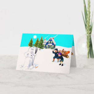 Cartes Pour Fêtes Annuelles Repérer Les Différences Snowman Snowball Jeu de co
