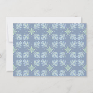 Cartes Pour Fêtes Annuelles Répétition abstraite florale bleu pastel