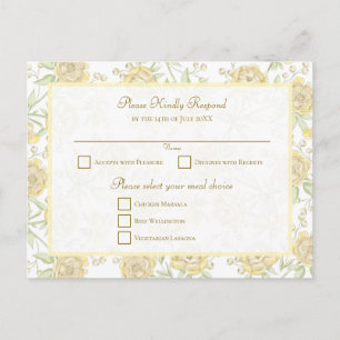 Cartes Pour Fêtes Annuelles Réponse de mariage Rose Jaune
