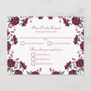 Cartes Pour Fêtes Annuelles Réponse de mariage Rose Marron