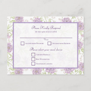 Cartes Pour Fêtes Annuelles Réponse de mariage Rose Violet Lavande