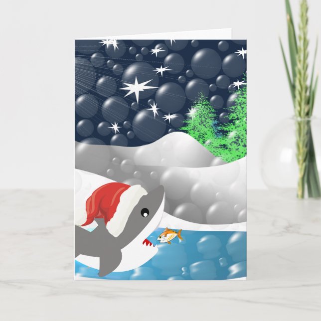 Cartes Pour Fêtes Annuelles Requin de Noël (Devant)