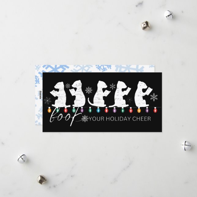 Cartes Pour Fêtes Annuelles Réservez vos Furets drôles de Noël pour les Fêtes (Devant/Arrière en situation)