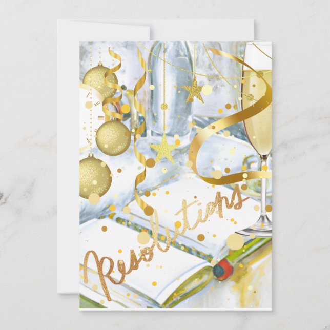 Cartes Pour Fêtes Annuelles Résolution du Nouvel An (Devant)