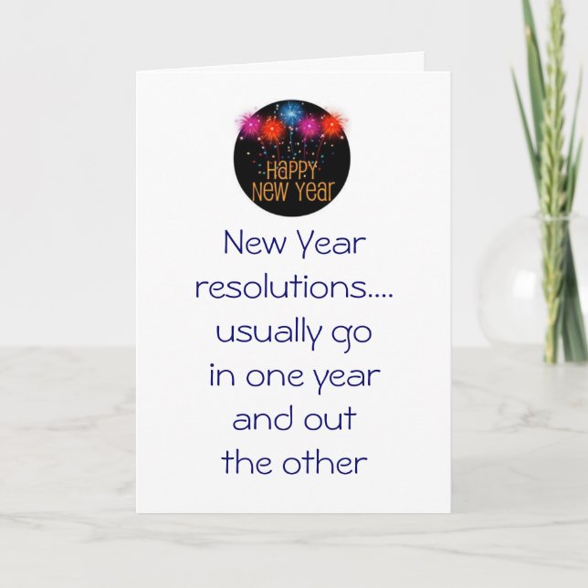CARTES POUR FÊTES ANNUELLES RÉSOLUTION DU NOUVEL AN - LES FAIRE CRAQUER (Devant)