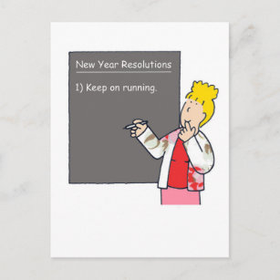Cartes Pour Fêtes Annuelles Résolutions du Nouvel An en cours d'Humour
