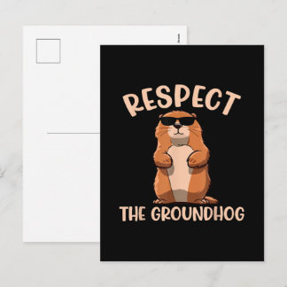 Cartes Pour Fêtes Annuelles Respecter la marmotte - Jour de la marmotte Woodch