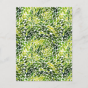 Cartes Pour Fêtes Annuelles Ressort Danses Vert Feuilles Aquarelle
