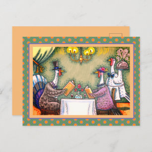 CARTES POUR FÊTES ANNUELLES RESTAURANT FINE TURQUIE, GRÂCE À L'HUMOUR OISEAU