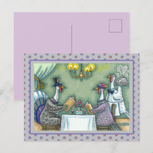 CARTES POUR FÊTES ANNUELLES RESTAURANT FINE TURQUIE, GRÂCE À L'HUMOUR OISEAU