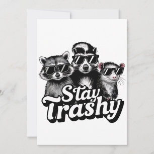 Cartes Pour Fêtes Annuelles Reste Trashy Lunettes de soleil Art Raton laveur O