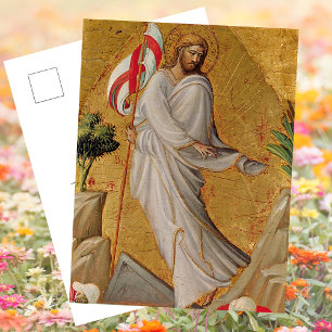 Cartes Pour Fêtes Annuelles Résurrection chrétienne Élégante Or Jésus Pâques