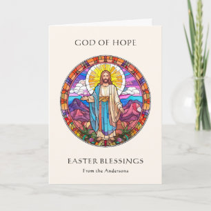 Cartes Pour Fêtes Annuelles Résurrection de Jésus Photo religieuse catholique 