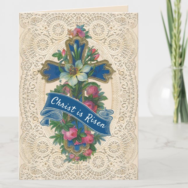 Cartes Pour Fêtes Annuelles Résurrection religieuse de Pâques Christ ressuscit (Créateur téléchargé)