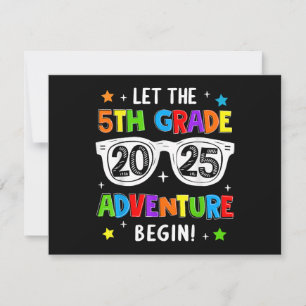 Cartes Pour Fêtes Annuelles Retour à l'école 2025 Que l'aventure de 5e commenc
