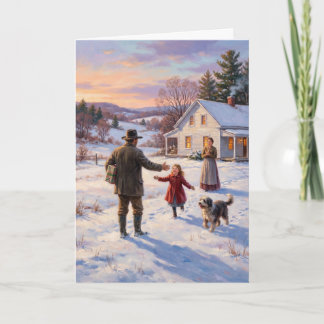 Cartes Pour Fêtes Annuelles Retour au pays pour un Noël vintage à la campagne