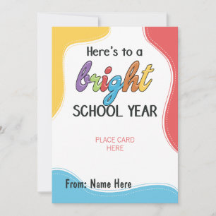 Cartes Pour Fêtes Annuelles Retourner à l'école brillante Année Titulaire de c