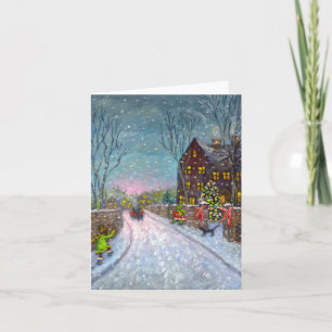 Cartes Pour Fêtes Annuelles Retours au pays de Noël