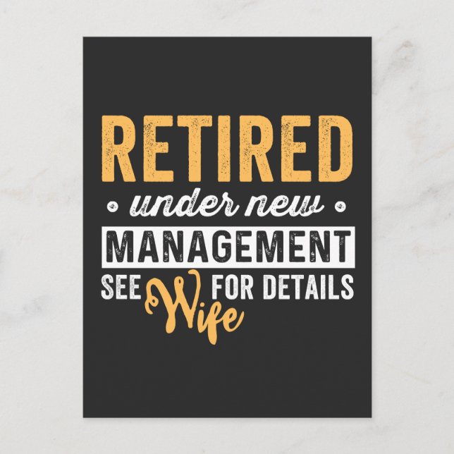 Cartes Pour Fêtes Annuelles retraité sous la nouvelle direction, voir femme po (Devant)