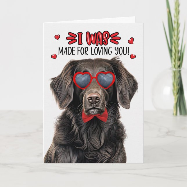 Cartes Pour Fêtes Annuelles Retriever à manteaux plats fait pour vous aimer Va (Devant)