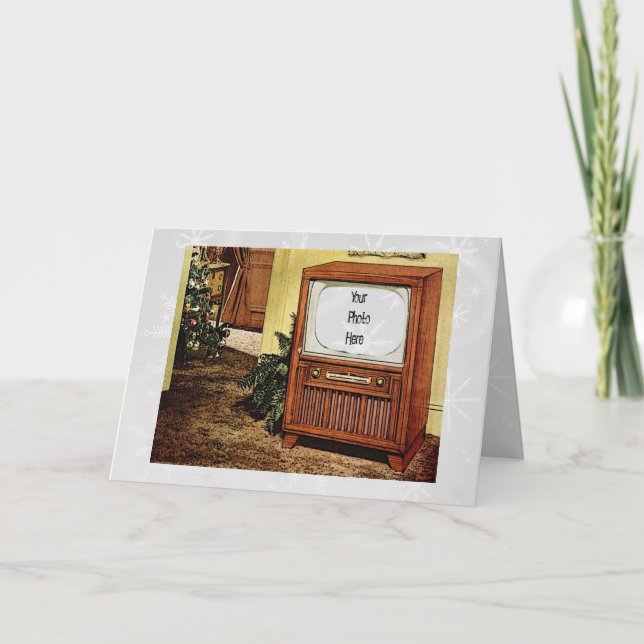 Cartes Pour Fêtes Annuelles Retro 1950 Christmas TV (Devant)