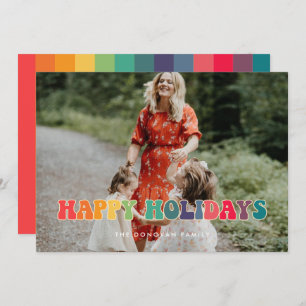 Cartes Pour Fêtes Annuelles Retro 60s Hippie Fun Happy Holidays Photo