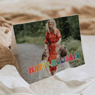 Cartes Pour Fêtes Annuelles Retro 60s Hippie Fun Happy Holidays Photo