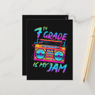 Cartes Pour Fêtes Annuelles Rétro 80s 7e année est mon truc retour à l'école