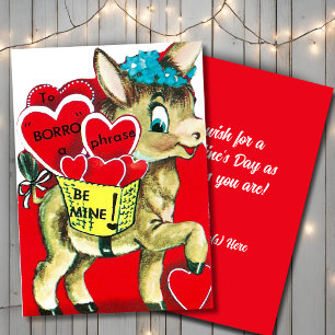 Cartes Pour Fêtes Annuelles Retro À Borro A Phase Be Mine Custom Valentine