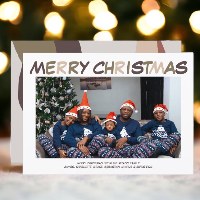 Cartes Pour Fêtes Annuelles Retro Abstrait Photo Joyeux Noël (Retro Abstract Photo Merry Christmas Holiday Cards from Ricaso. Make your own photo cards

)