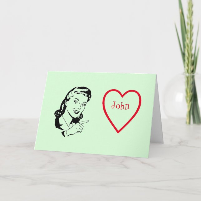 Cartes Pour Fêtes Annuelles Rétro amour de Saint-Valentin personnalisable (Devant)