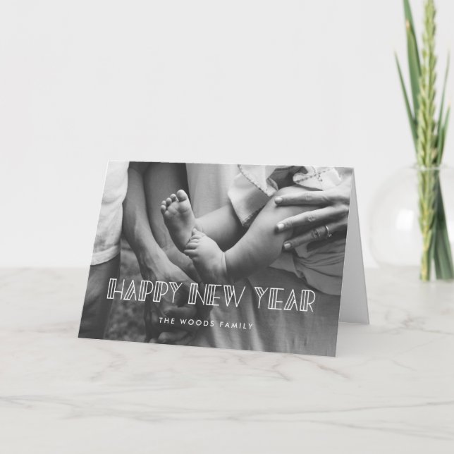 Cartes Pour Fêtes Annuelles Retro art déco Bonne année photo (Devant)