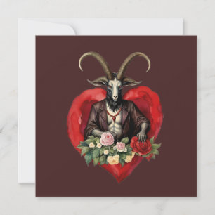 Cartes Pour Fêtes Annuelles Retro Baphomet Gothique Saint-Valentin Amour