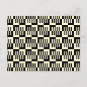 Cartes Pour Fêtes Annuelles Retro Black & Tan Pattern