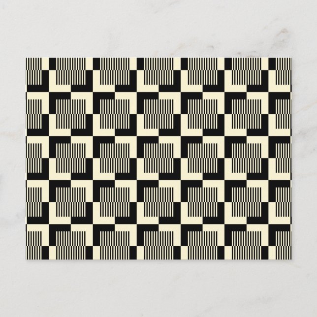 Cartes Pour Fêtes Annuelles Retro Black & Tan Pattern (Devant)