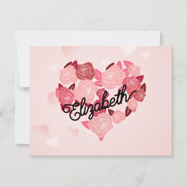 Cartes Pour Fêtes Annuelles Retro Boho Floral I Heart Nom calligraphie texte (Devant)
