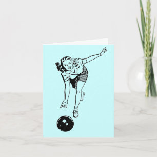 Cartes Pour Fêtes Annuelles Retro Bowler