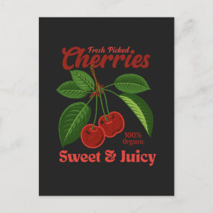 Cartes Pour Fêtes Annuelles Retro Cerises Fruit Commercial Graphisme Art Style