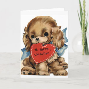 Cartes Pour Fêtes Annuelles Rétro Chien Rétro Cœur Personnalisé Saint-Valentin