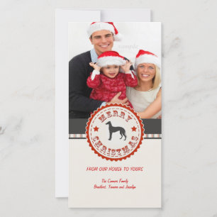 Cartes Pour Fêtes Annuelles Retro Christmas Greyhound Chien Photo personnalisé