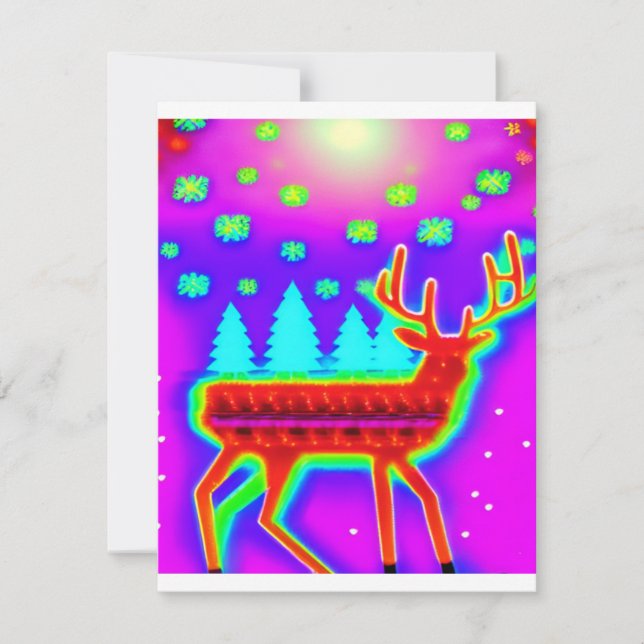 Cartes Pour Fêtes Annuelles Retro Christmas Reindeer pixelated arcade 16 bits (Devant)