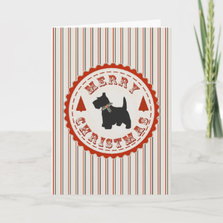 Cartes Pour Fêtes Annuelles Retro Christmas Scottish Terrier Dog Custom