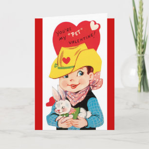 Cartes Pour Fêtes Annuelles Retro Cowboy avec Pet Valentine's Day Card