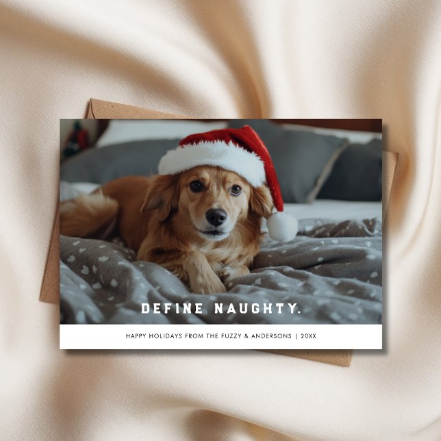 Cartes Pour Fêtes Annuelles Retro Définir Naughty Christmas Santa Hat Chien Ph (Créateur téléchargé)