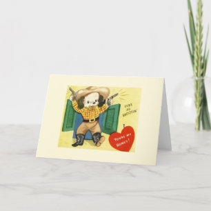 Cartes Pour Fêtes Annuelles Retro dog Cowboy Valentine's Day greeting card