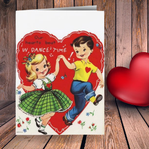 Cartes Pour Fêtes Annuelles Retro Enfants Vintages Danser sur mesure Saint Val